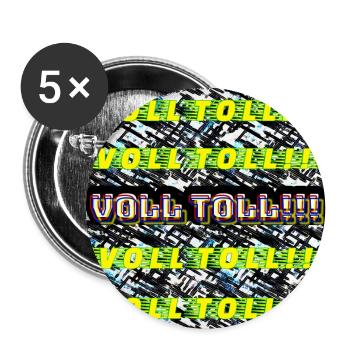 VOLL TOLL - Buttons groß 56 mm (5er Pack) - Weiß - Vorne
