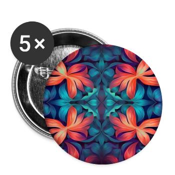 Floral Design - Buttons groß 56 mm (5er Pack) - Weiß - Vorne