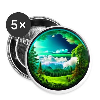 Schöne Landschaft kreisrund freigestellt - Buttons groß 56 mm (5er Pack) - Weiß - Vorne