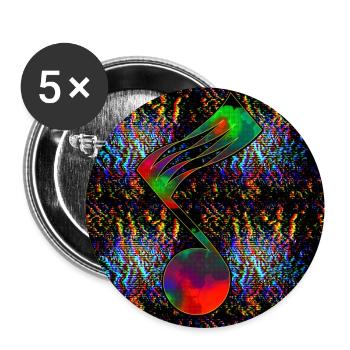 Musiknote - "ONE" - Buttons groß 56 mm (5er Pack) - Weiß - Vorne