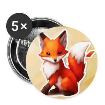 Majestic fox - Buttons large 2.2''/56 mm (5-pack) - white - Front