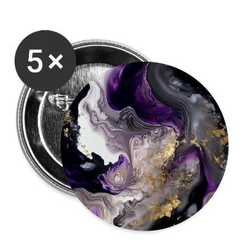 Lila und Gold Farbe Wirbelmuster - Buttons groß 56 mm (5er Pack) - Weiß - Vorne