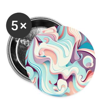 Pastellfarbenes mehrfarbiges abstraktes Wirbelmuster - Buttons groß 56 mm (5er Pack) - Weiß - Vorne