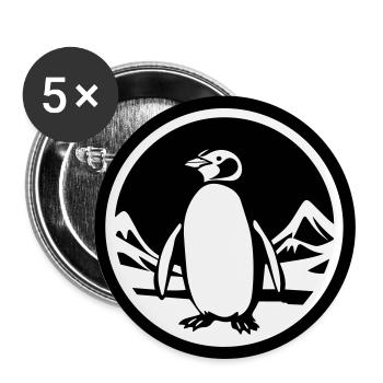 Pingouin - Lot de 5 grands badges (56 mm) - blanc - Devant