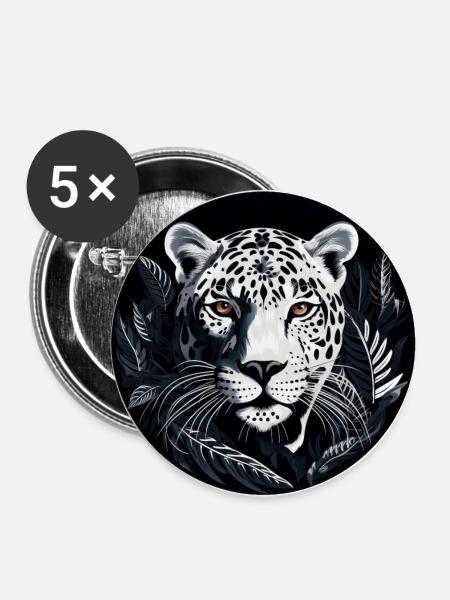 Jaguar - Buttons groß 56 mm (5er Pack) - Weiß