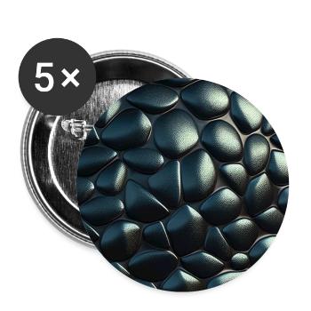Motif texturé métallique pavé noir - Lot de 5 grands badges (56 mm) - blanc - Devant