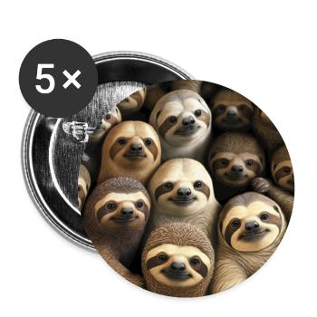 Modèle de paresseux - Lot de 5 grands badges (56 mm) - blanc - Devant