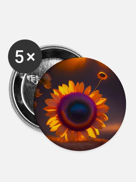 Sunflower - Buttons large 2.2''/56 mm (5-pack) - white