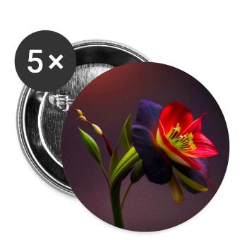 Amaryllis noir-rouge - Lot de 5 grands badges (56 mm) - blanc - Devant