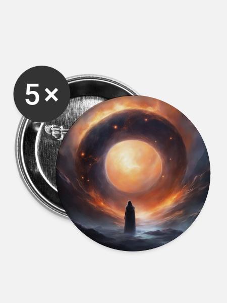 Man in Space - Buttons groß 56 mm (5er Pack) - Weiß