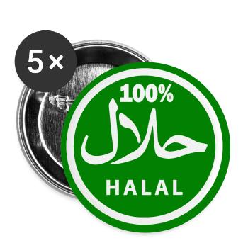 Halal حلال - Buttons groß 56 mm (5er Pack) - Weiß - Vorne