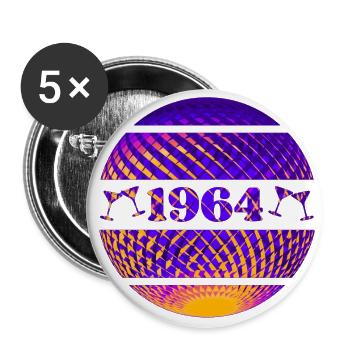1964 - Buttons groß 56 mm (5er Pack) - Weiß - Vorne