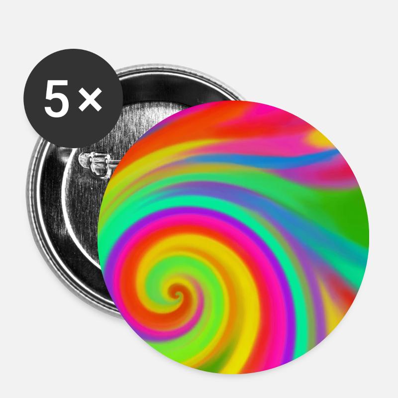 Rainbow vortex - Buttons large 2.2''/56 mm (5-pack) - white