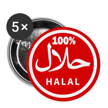 Halal حلال - Buttons groß 56 mm (5er Pack) - Weiß - Vorne