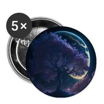 arbre de vie - Lot de 5 grands badges (56 mm) - blanc - Devant