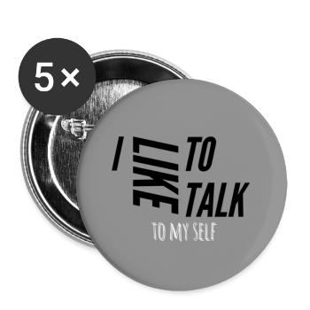 I like to talk - Buttons large 2.2''/56 mm (5-pack) - white - Front