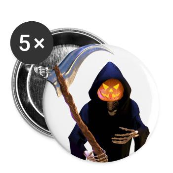 La Faucheuse pour Halloween - Lot de 5 grands badges (56 mm) - blanc - Devant