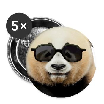 Panda - Buttons groß 56 mm (5er Pack) - Weiß - Vorne