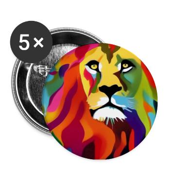 Tiger Gemälde - Buttons groß 56 mm (5er Pack) - Weiß - Vorne