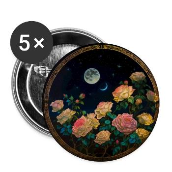 Rose - Buttons groß 56 mm (5er Pack) - Weiß - Vorne