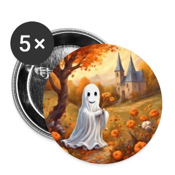 Autumn bouquet - Buttons large 2.2''/56 mm (5-pack) - white - Front
