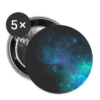 Nebula-Serie: Blau und Grün - Buttons groß 56 mm (5er Pack) - Weiß - Vorne