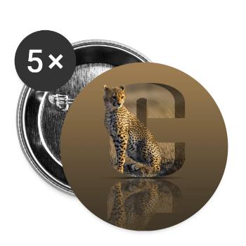 Wildcat in a 3D Letter C - Buttons groß 56 mm (5er Pack) - Weiß - Vorne