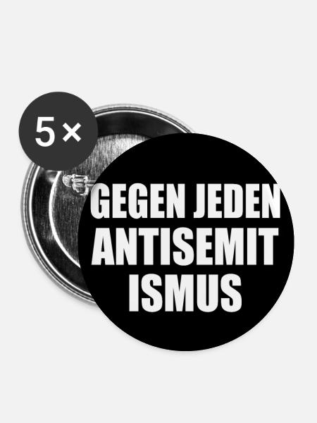 Gegen jeden antisemitismus - Buttons groß 56 mm (5er Pack) - Weiß
