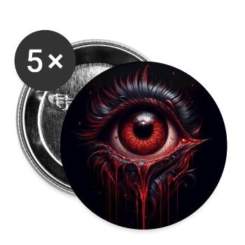 Das Auge grotesk gespenstisch dunkel schwarz magisch Angst - Buttons groß 56 mm (5er Pack) - Weiß - Vorne