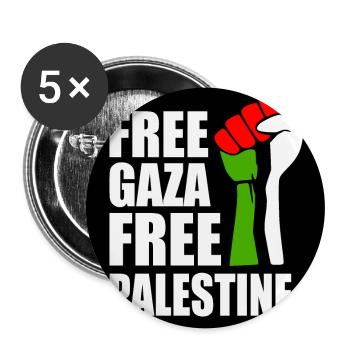 Free gaza Free palestine - Buttons large 2.2''/56 mm (5-pack) - white - Front