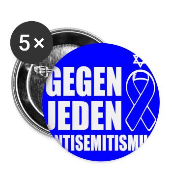 Gegen jeden antisemitismus - Buttons groß 56 mm (5er Pack) - Weiß - Vorne