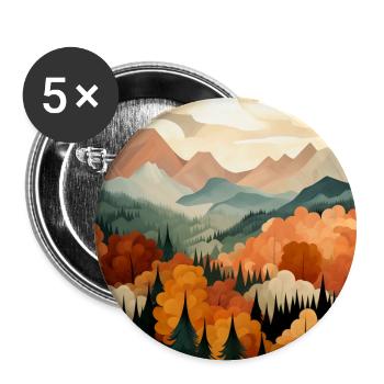 L’automne à la montagne - Lot de 5 grands badges (56 mm) - blanc - Devant