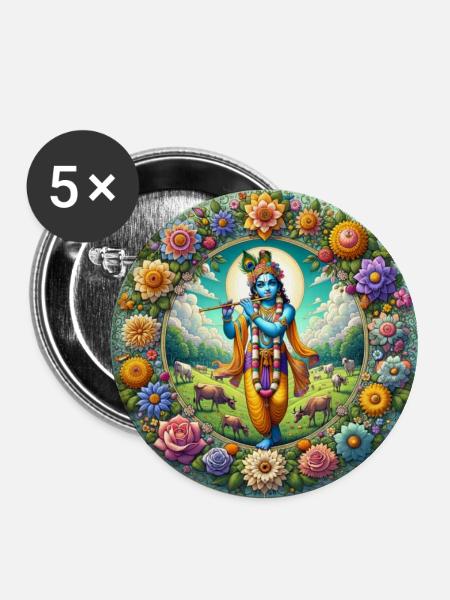 krishna - Buttons groß 56 mm (5er Pack) - Weiß