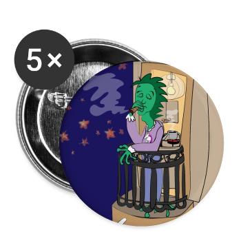 Petit Dragon De Nuit - Lot de 5 grands badges (56 mm) - blanc - Devant