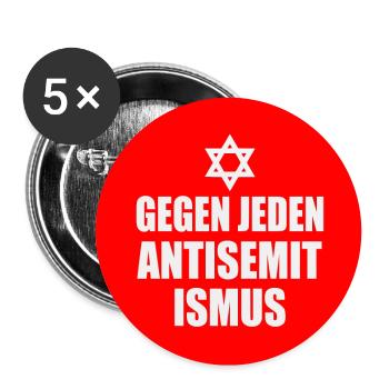Gegen jeden antisemitismus - israel - Buttons groß 56 mm (5er Pack) - Weiß - Vorne