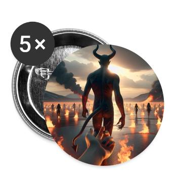 Follow Me to the Abyss - Infernal Devil's Pact #08 - Buttons large 2.2''/56 mm (5-pack) - white - Front