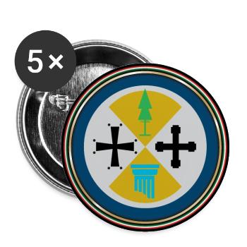 Wappen der kalabrischen Flagge - Buttons groß 56 mm (5er Pack) - Weiß - Vorne