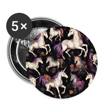 Licornes Licorne Fantasy Mix - Lot de 5 grands badges (56 mm) - blanc - Devant