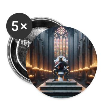 Fart Souls – Hollow Knight auf Porzellanthron #01 - Buttons groß 56 mm (5er Pack) - Weiß - Vorne