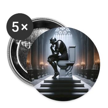 Fart Souls – Hollow Knight auf Porzellanthron #05 - Buttons groß 56 mm (5er Pack) - Weiß - Vorne