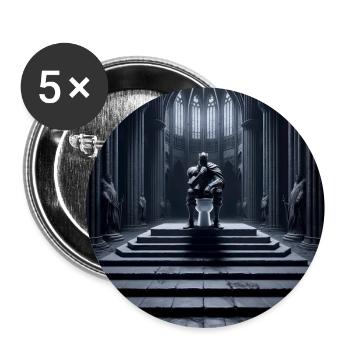 Fart Souls – Hollow Knight auf Porzellanthron #12 - Buttons groß 56 mm (5er Pack) - Weiß - Vorne