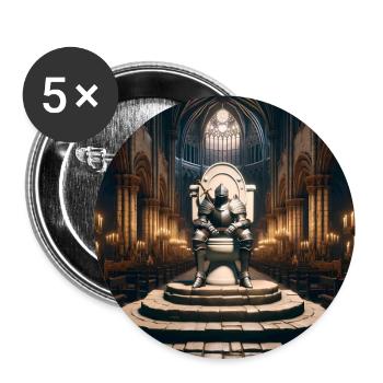 Furzseelen - Hohler Ritter auf Porzellanthron #03 - Buttons groß 56 mm (5er Pack) - Weiß - Vorne