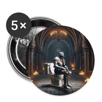 Fart Souls – Hollow Knight auf Porzellanthron #02 - Buttons groß 56 mm (5er Pack) - Weiß - Vorne
