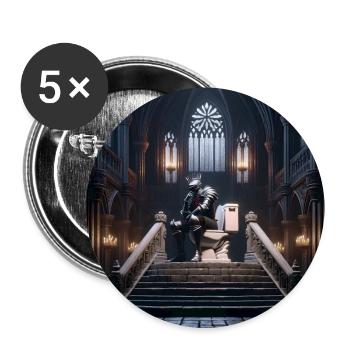 Fart Souls – Hollow Knight auf Porzellanthron #04 - Buttons groß 56 mm (5er Pack) - Weiß - Vorne
