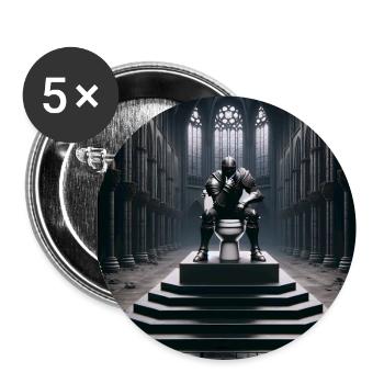 Fart Souls – Hollow Knight auf Porzellanthron #09 - Buttons groß 56 mm (5er Pack) - Weiß - Vorne