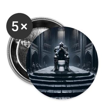 Furzseelen - Hohler Ritter auf Porzellanthron #11 - Buttons groß 56 mm (5er Pack) - Weiß - Vorne