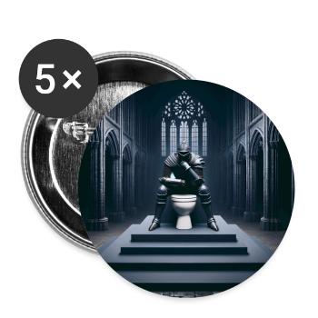 Fart Souls – Hollow Knight auf Porzellanthron #08 - Buttons groß 56 mm (5er Pack) - Weiß - Vorne