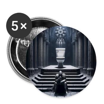 Fart Souls – Hollow Knight auf Porzellanthron #07 - Buttons groß 56 mm (5er Pack) - Weiß - Vorne
