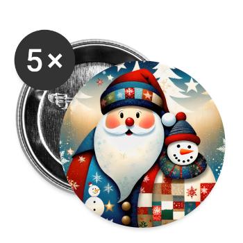 Merry Christmas #16 - Lot de 5 grands badges (56 mm) - blanc - Devant