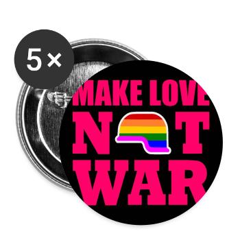 Make love not war - Buttons large 2.2''/56 mm (5-pack) - white - Front